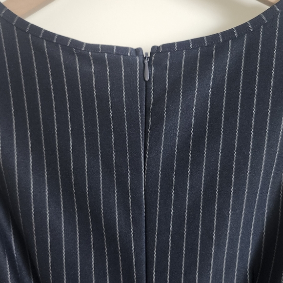Elegant Navy Pinstripe Dress - Picture 13 of 13